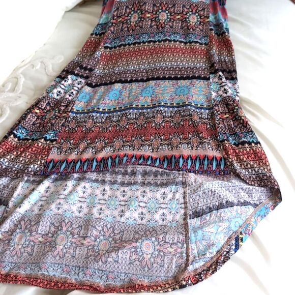 American rag Multicolored Mix Pattern-Midi front /Maxi back Dress - Picture 7 of 8